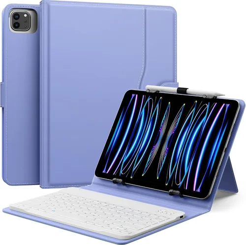 Vista 11 de MoKo Funda universal para tablet con teclado QWERTY para tablet de 9", 9.7", 10.1", 10.2", 10.4", 10.5", 10.9", con teclado Bluetooth inalámbrico