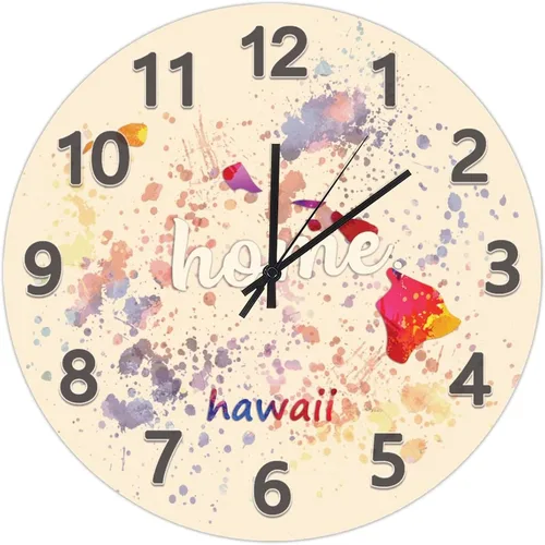 Vista 130 de UFunhome Reloj de pared con mapa del estado de Nevada, acuarela, Estados Unidos, reloj redondo de madera, funciona con pilas, silencioso, sin