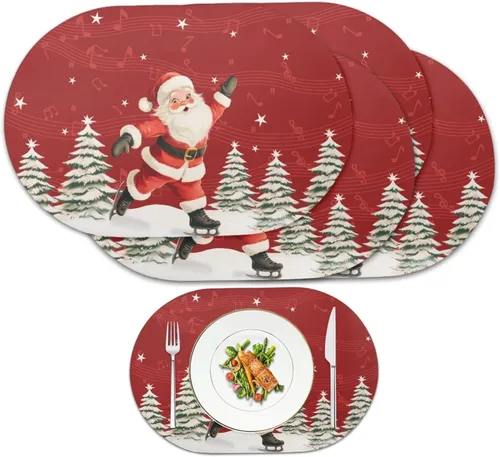 Vista 20 de Autumn Placemats Set of 2 Waterproof Wipeable 12X18 Inch Faux Leather Non Slip Heat Resistant Mats for Thanksgiving Dinner Outdoor Decor