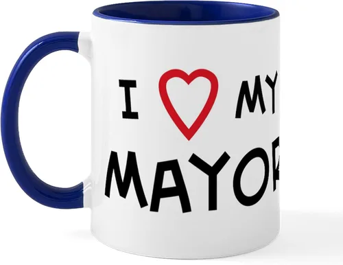 Vista 11 de CafePress I Love Mayor Mug Taza de café de cerámica de 11 oz (11.0 fl oz)