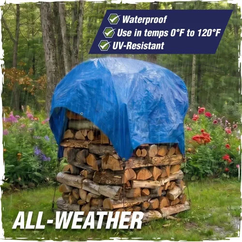 Vista 3 de RUGGED RHINO Lona resistente 100% impermeable para todo tipo de clima, lonas resistentes a la temperatura UV de 5 mil, cubierta multiusos de alta