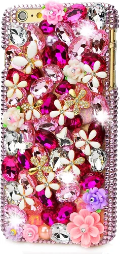 Vista 5 de Funda para iPod Touch (5ª generación), diseño de diamantes de imitación hecho a mano con brillantes brillantes brillantes brillantes con tapón negro