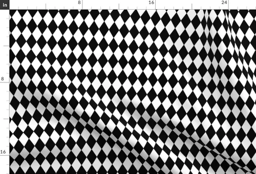 Vista 3 de Spoonflower Tela - Diamantes Negro Blanco Pequeño Diamante Cuadros Geométrico Impreso en Tela de Gasa Cuarto Grasa - Costura Ropa de Moda Vestidos