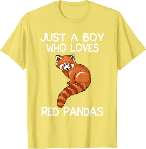 Vista 71 de Just A Boy Who Loves Red Pandas Gift - Camiseta con diseño de panda roja, Negro, S