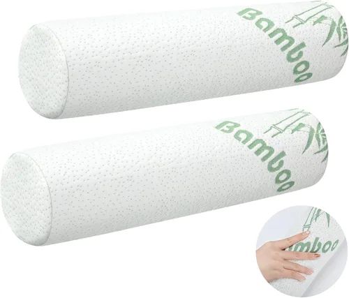 Vista 9 de Bucherry 1 Pieza 40 x 15 cm Almohada Cervical Enrollable de Espuma de Memoria Cilíndrica Almohada de Apoyo para el Cuello Redonda para Cama