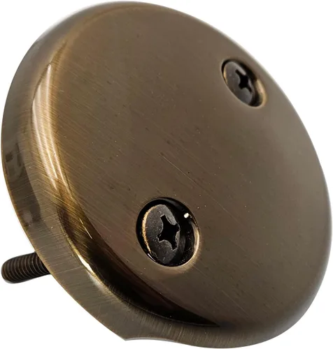 Vista 11 de Westbrass Drenaje universal de repuesto de rosca fina o gruesa con placa frontal de 2 agujeros, latón antiguo, D93K-06