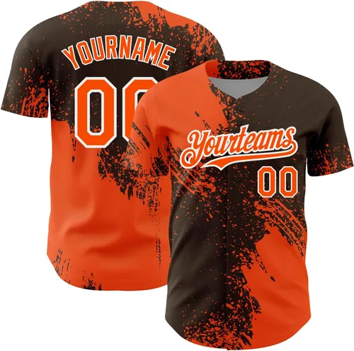 Vista 9 de Camiseta de béisbol personalizada con patrón de cepillo de béisbol, camisas de béisbol personalizadas, uniforme deportivo, número de nombre cosido