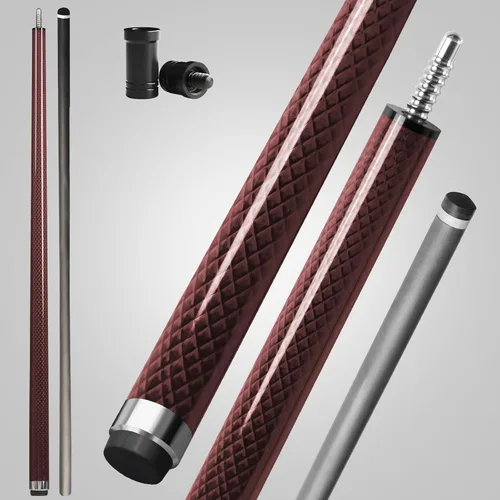 Vista 14 de Carbon Fiber Pool Cue Stick - Low Deflection Professional Pool Sticks for Adults, Premium Carbon Shaft Billiard Cue with 3/8-8 Joint, Multi-Layer