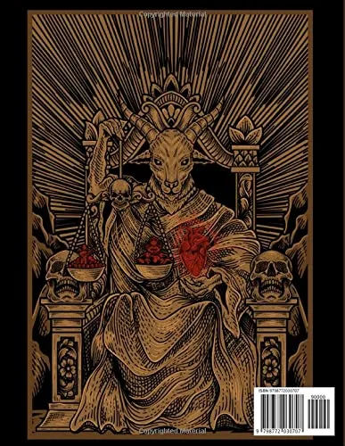 Vista 2 de Baphomet horned demon skull sketchbook 8.5 x 11 sketchbook for goth artists