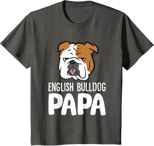 Vista 46 de Camiseta divertida de Bulldog Inglés para papá dueño de perro, Negro