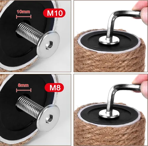 Vista 4 de Tornillos M10 y M8 de repuesto para poste rascador para gatos ChengFu Tornillos de poste rascador para gatos con llave Allen, 4 pernos roscados