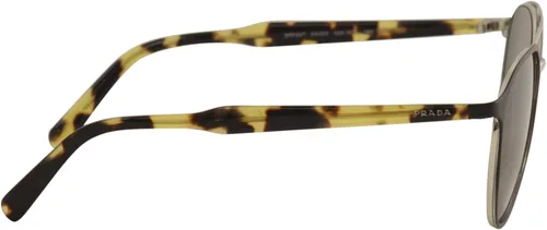 Vista 3 de Prada PR 62TS - 5243O1 - Lentes de sol con parte superior concebida color negro mate sobre plateado con verde de 2.126in
