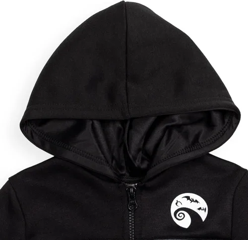 Vista 3 de Disney Nightmare Before Christmas Jack Skellington Oogie Boogie Sally - Sudadera con capucha de forro polar con cremallera de un cuarto para niños