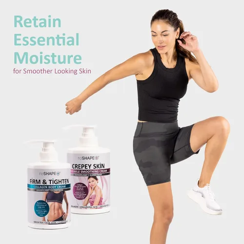 Vista 5 de Reshape Crema corporal de colágeno + loción de tratamiento de piel crepey, crema hidratante para el cuidado de la piel, crema para la piel crepey