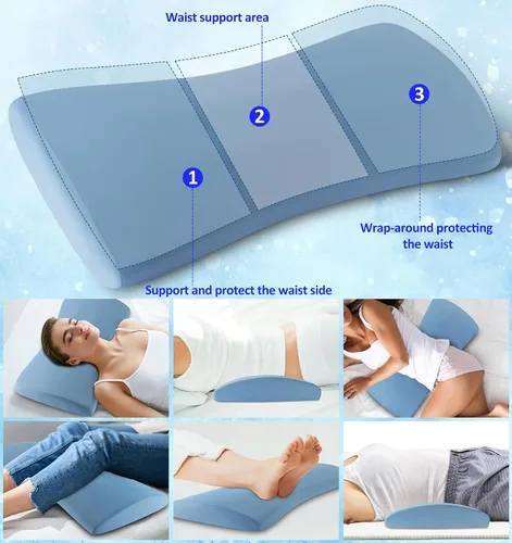 Vista 6 de Almohada de Soporte Lumbar para la Cama para Aliviar el Dolor de Espalda: Almohada de Espalda Baja para Dormir - Almohada de Cintura de Espuma
