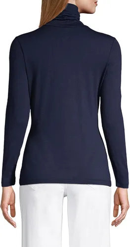 Vista 2 de Lands' End - Suéter ajustado, ligero, de cuello alto y manga larga para mujer
