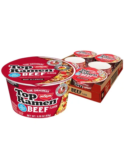 Vista 9 de Nissin Top Ramen - Sopa de fideos, salsa de soja, 3 onzas (paquete de 24)