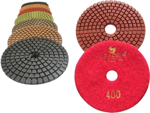 Vista 24 de Grit 50 4" Diamond Pulir Pads Premium Grado Mojado Flexible 3 MM Alto