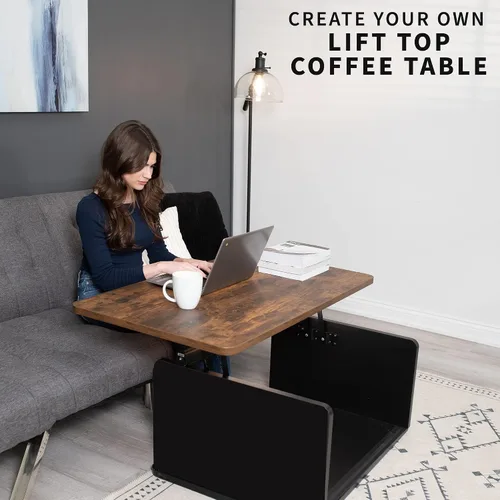 Vista 6 de VIVO Bisagras de mecanismo de elevación de mesa de centro (x2), accesorios asistidos neumáticos, juntas de mesa para muebles, bisagras elevadoras