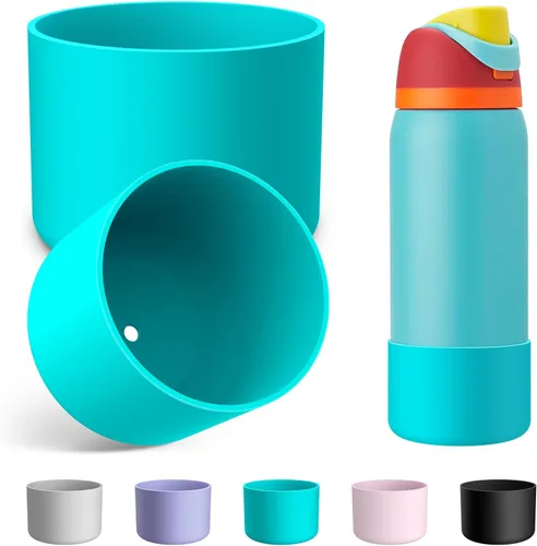 Vista 56 de 2 botas de silicona para botella de agua Owala de 24 onzas, 32 onzas, 40 onzas, funda protectora antideslizante para botellas de agua de acero
