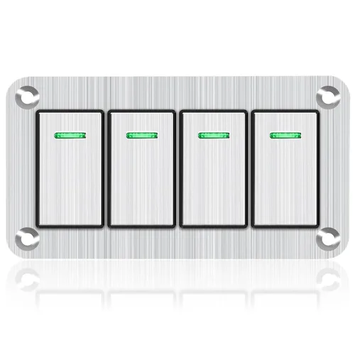 Vista 17 de Panel de Interruptor de Palanca de 3 Posiciones Impermeable de Aluminio, Panel de Interruptor Basculante de 12V/24V, Interruptor de Coche/Barco de 5