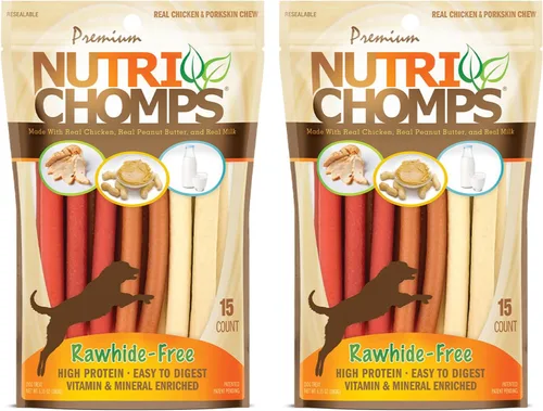 Vista 12 de NutriChomps - Golosinas masticables para perros de 5 pulgadas, fáciles de digerir, sin piel cruda, sabor a mantequilla de maní real y sabor real