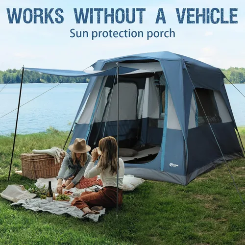 Vista 4 de Portal 5-Person SUV Tent with Porch, 2-in-1 Car Camping Tent, Water-Resistant & Windproof, Trunk Tent for Travel & Outdoor Adventures