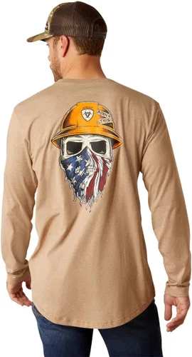 Vista 8 de Ariat Hombres Rebar Workman Logo Manga Larga Cuello Redondo Aguacate/Haya