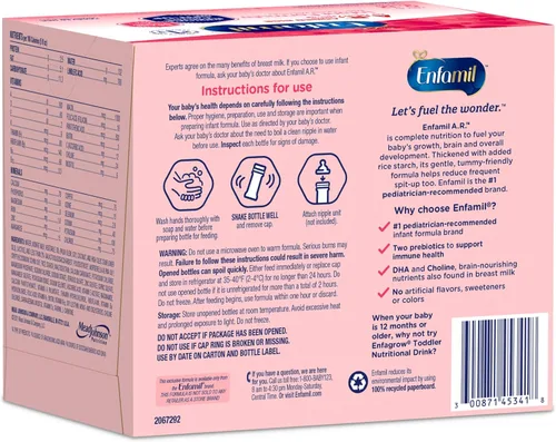 Vista 10 de Enfamil A.R. 48 botellas (2 onzas líquidas cada una), botellas de fórmula para bebés listas para alimentar, reducen la saliva en 1 semana, Omega 3