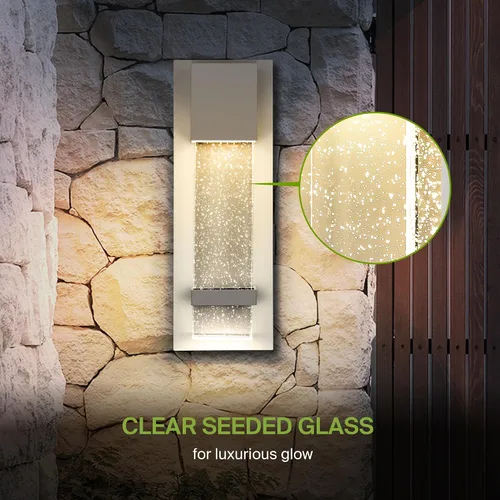 Vista 5 de ASD LED 13" Bubble Glass Wall Light Fixture, Outdoor & Indoor Seeded Sconce 3CCT, Waterproof, Dimmable, ETL Listed 12W 500LM 3000-5000K 120V