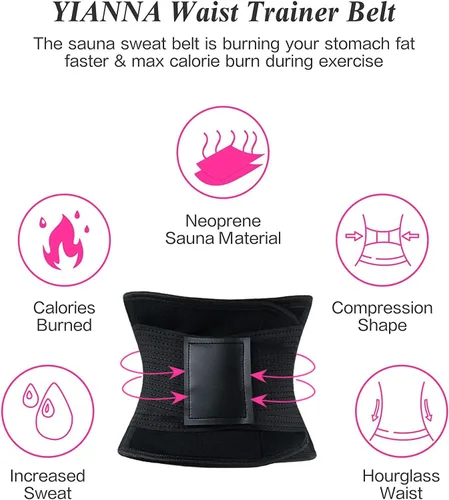 Vista 3 de YIANNA Waist Trainer Belt for Women Waist Trimmer Weight Loss Workout Fitness Back Support Belts