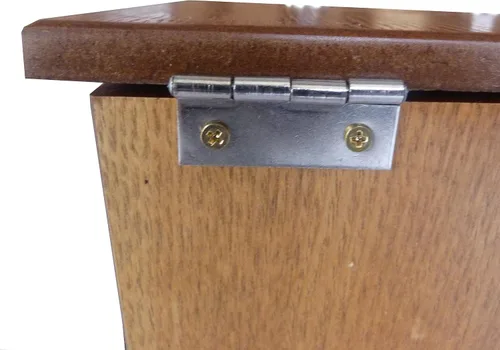 Vista 4 de Caja de recaudación de fondos de madera de dos cerraduras, caja de donación con cruz dorada, caja de oración de diezmos de iglesia cristiana
