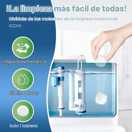Vista 4 de Msvvko Tabletas limpiadoras de inodoro con lejía, paquete de 12 potentes fórmula para eliminar la cal y el óxido