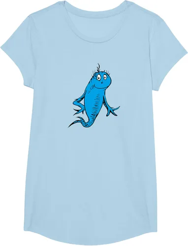 Vista 18 de Dr. Seuss Blue Fish Character - Camiseta con licencia oficial Negro