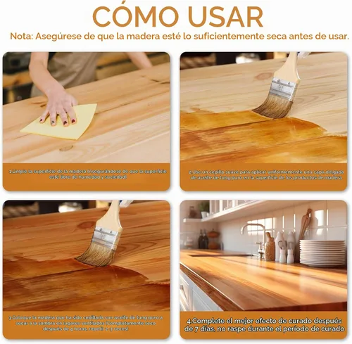 Vista 8 de Aceite Tung puro de 10 onzas para madera al aire libre/interior, sellador