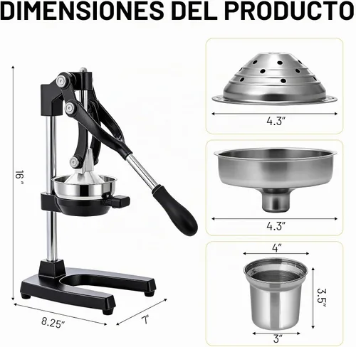 Vista 3 de Exprimidor de Hierro Fundido con Palanca Manual para Frutas Cítricas, Granadas, Pomelo, Exprimidor de Hierro Fundido Resistente, Exprimidor de Limón