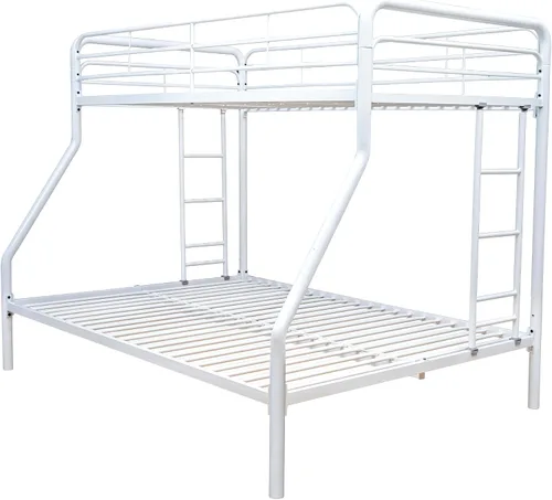 Vista 5 de Better Home Products Litera de metal individual sobre cama matrimonial en color blanco