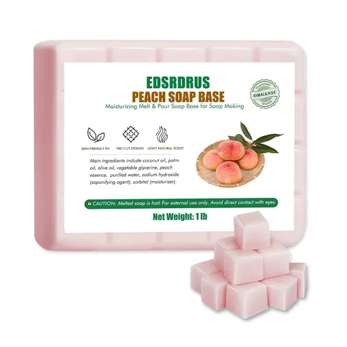 Vista 23 de EDSRDRUS Base de jabón aromática de 1 libra hecha a mano con aloe vera y aceite de coco, base de jabón hidratante para derretir y verter