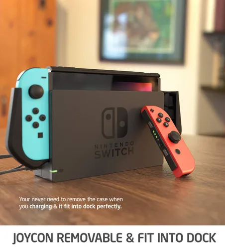 Vista 3 de Mumba Dockable Case Compatible for Nintendo Switch (2017 Realease), [Blade Series] TPU Grip Protective Cover Case with Ergonomic Design and Comfort