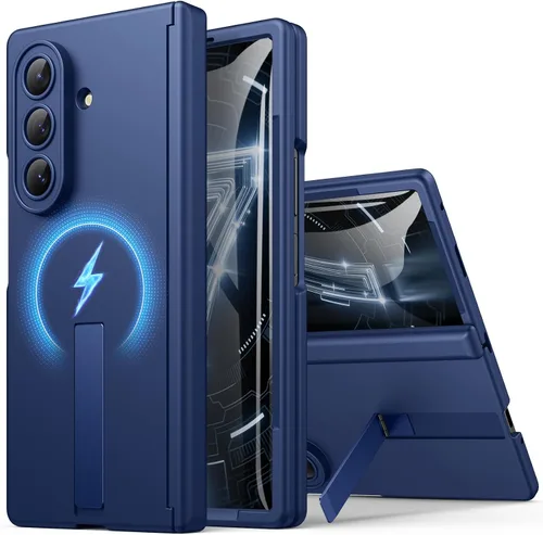 Vista 17 de BXYJY Funda para Samsung Galaxy Z Fold 7 con soporte, protector de pantalla frontal, protección de bisagra, delgada y resistente, cubierta dura