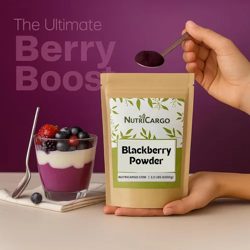 Vista 3 de NutriCargo Polvo de mora 2.2 libras (35.27 oz) – Hecho de moras frescas congeladas – Polvo de fruta fina para batidos, hornear, saborizante y uso