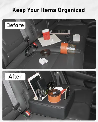 Vista 4 de Belinous Portavasos para Asiento Trasero de Coche, Portavasos para Sofá y Sillón, Organizador y Almacenamiento para Asiento Trasero, Portavasos