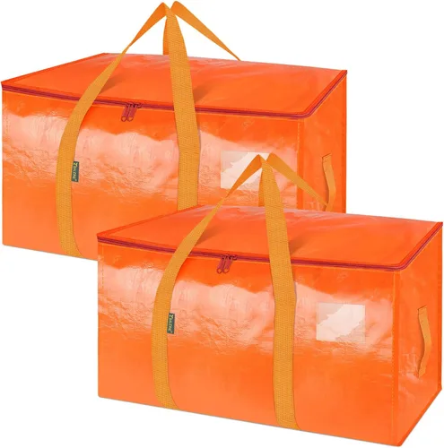 Vista 47 de BALEINE Paquete de 2 bolsas de mudanza de gran tamaño con asas reforzadas, bolsa de almacenamiento resistente para ropa, suministros de mudanza