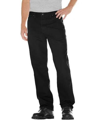 Vista 40 de Dickies Jeans de carpintero para hombre, ajuste relajado, pierna recta, Negro, 30 x 30