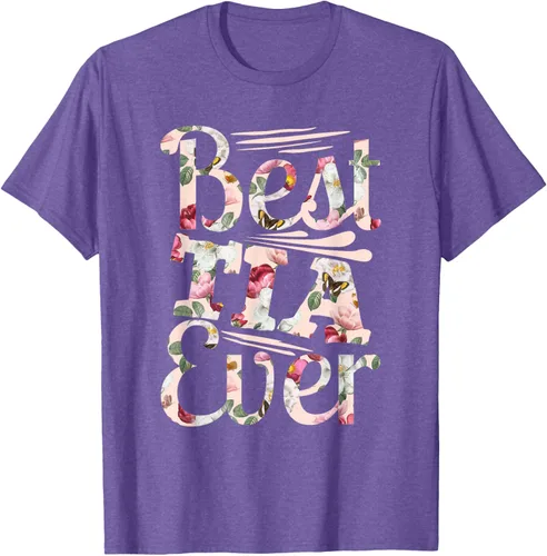 Vista 10 de Camiseta para mujer con texto en inglés "Best Tia Ever" Negro