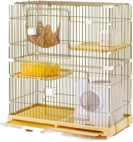 Vista 3 de Casa para gatos, jaula para gatos, espacio libre súper grande, casa de dos pisos, doble y tres pisos, casa para gatos