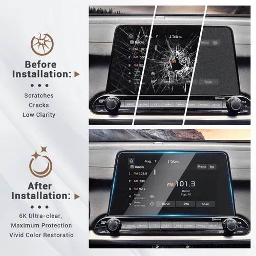 Vista 5 de YEE PIN Protector de pantalla de vidrio templado HD de 8 pulgadas para Kia Forte 2019, 2020, 2021, 2022, protector de pantalla de 8 pulgadas