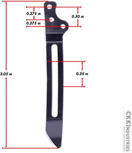 Vista 3 de EZSMITH (Modelo 1 Pinza de bolsillo universal - (Acabado táctico negro) - Pinza de bolsillo de repuesto para cuchillos plegables, teléfonos Modelo 1