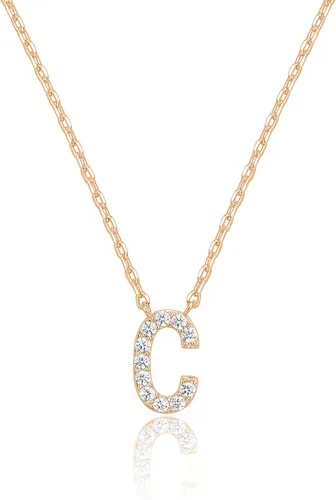 Vista 66 de PAVOI 14K White Gold Plated Cubic Zirconia Initial Necklace Letter Dainty Necklaces for Women