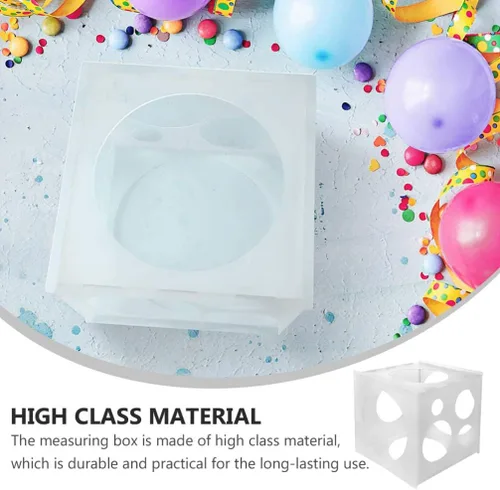 Vista 9 de ABOOFAN Caja de medición de globos de plástico de 11 agujeros, herramienta de medición de tamaño de globo para decoración de globos, arcos